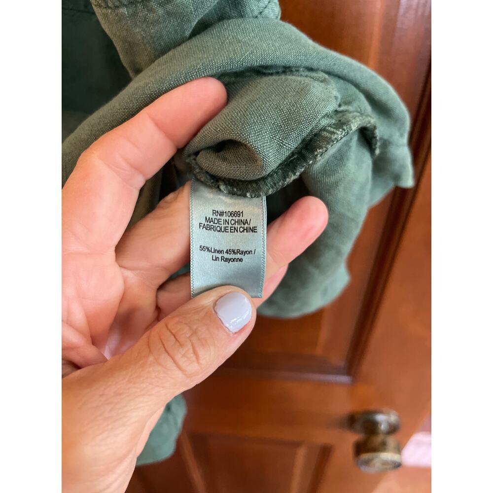 YFB Young Broke Fabulous Hudson Linen Blend Marine Green Utility style M - Picture 6 of 7